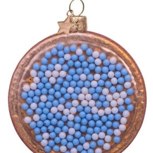 Kerstbal Beschuit met Muisjes Blauw-Wit