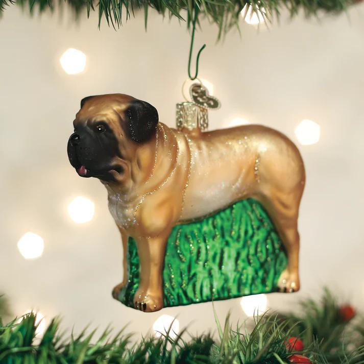 Kerstbal Engelse Mastiff – Handgemaakt Glazen Ornament van Old World Christmas