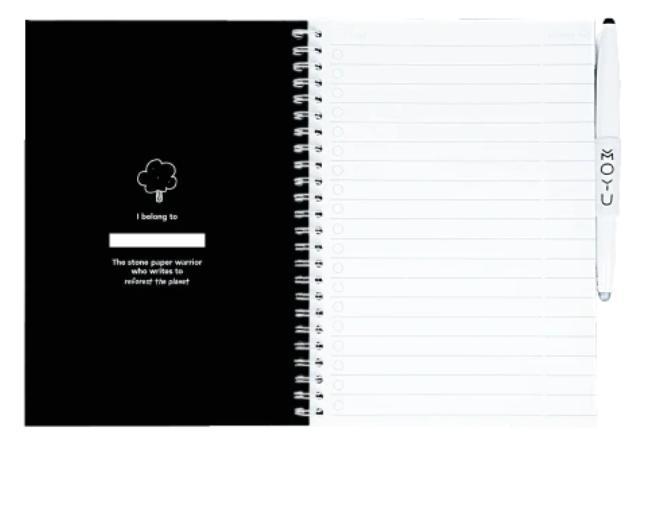 MOYU A5 Ringband Pitch Black – Uitwisbaar Notitieboek van Steenpapier met Pen en Doekje - Afbeelding 9