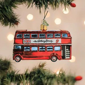 Kerstbal The Rolling Stones Dubbeldekker – Handgemaakt glazen ornament van Old World Christmas