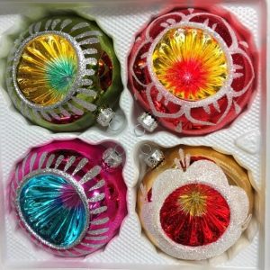 Retro Kerstballen set van 4