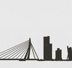 The Line Skyline Rotterdam Zwart 50 cm