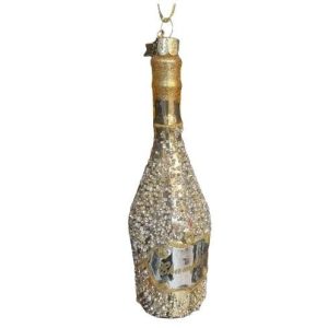 Kerstbal Champagne Goud met Diamantjes
