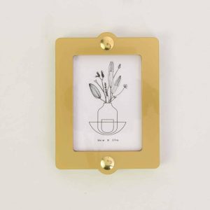 Omwisselbaar Fotolijstje Hangend Vierkant Geel/Goud S