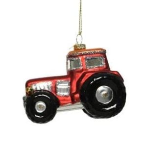 Kerstbal Tractor Rood