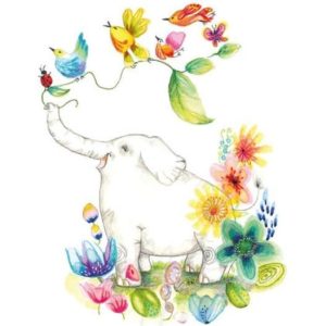 Dubbele kaart Happy Elephant