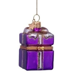 Kerstbal Cadeaudoosje Paars