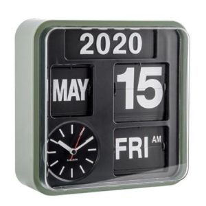 Wand Klok Mini Flip Groen