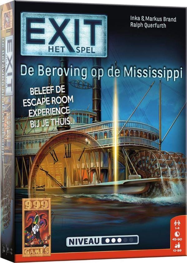 999 Games EXIT – De Beroving op de Mississippi – Escape Room Breinbreker (1-4 spelers, 12+) - Afbeelding 2