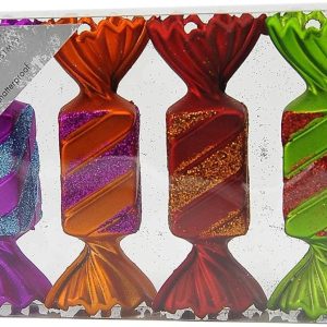 Set van 4 Onbreekbare  Snoepjes Kerstballen