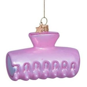 Kerstbal Haarclip Lichtroze– Glazen Ornament