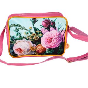 Schoudertas Medium Retro Bloemen magenta
