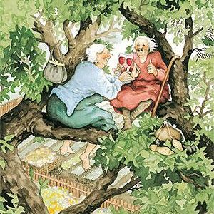 Ansichtkaart Vrolijke dames Borrelen in de Boom