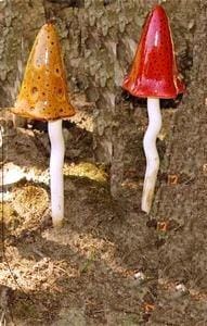 Paddenstoel Keramiek Punthoed Oranje L