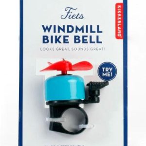 Kikkerland Fietsbel Windmolen Turquoise – Met Draaiende Propeller