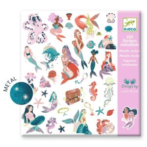 Djeco Metallic Stickers Zeemeerminnen – 160 Glanzende Zeemeermin Stickers