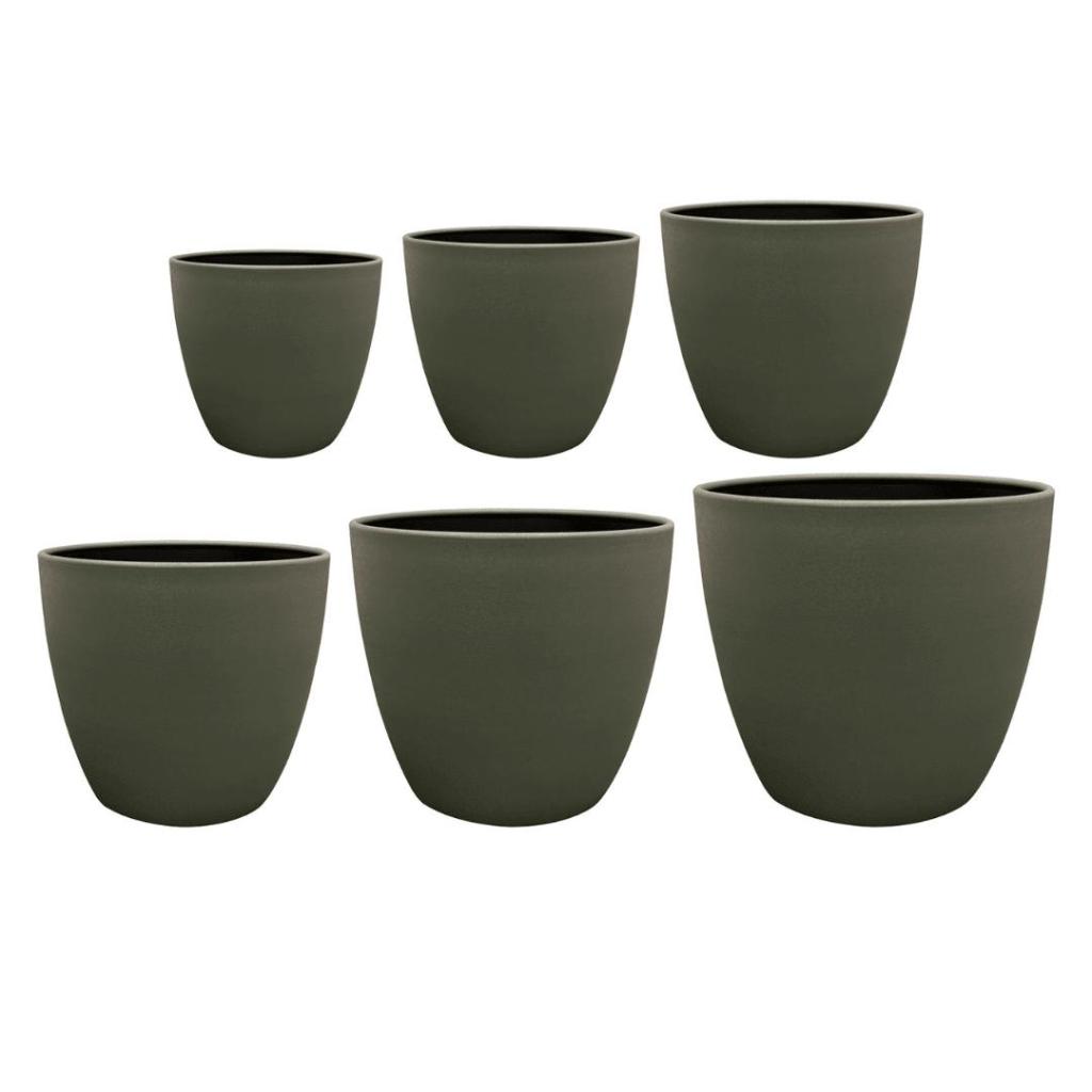 Bloempot Alisa Mat Groen D25 H23 – Handgemaakte metalen pot in matgroen - Afbeelding 4