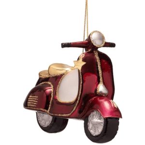 Kerstbal Bordeaux Scooter – Glazen ornament van Vondels