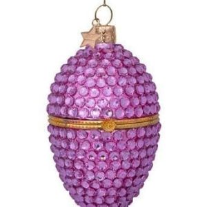 Kerstbal Faberge Ei Lichtroze met Diamanten