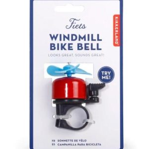 Kikkerland Fietsbel Windmolen Rood – Met Draaiende Propeller