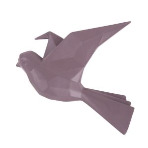 3D Muurdecoratie Origami Vogel S – Grijs