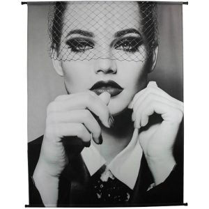 Wandkleed Velvet Fashion Lady – Groot velvet wandkleed met roede (170 x 140 cm, Kersten BV