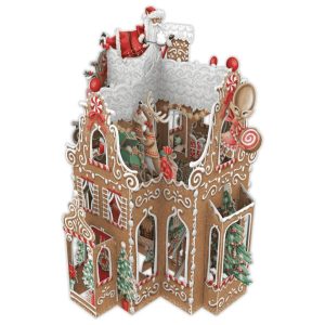 3D Wenskaart Gingerbread House – Laser cut kerstkaart met envelop