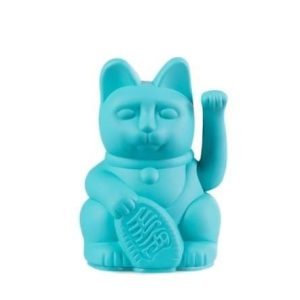 Lucky Cat- Zwaaiende Kat Turquoise Mini