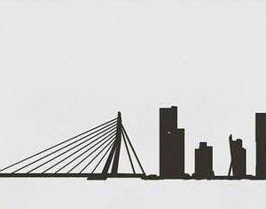 The Line Skyline Rotterdam Zwart XL 125 cm