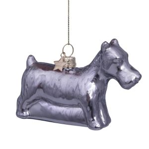 Kerstbal Monopoly Hond Zilver