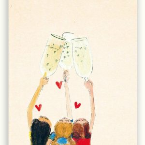 Postkaart Proosten Samen – ZintenZ duurzame ansichtkaart met vriendinnen en glazen (10 x 15 cm)