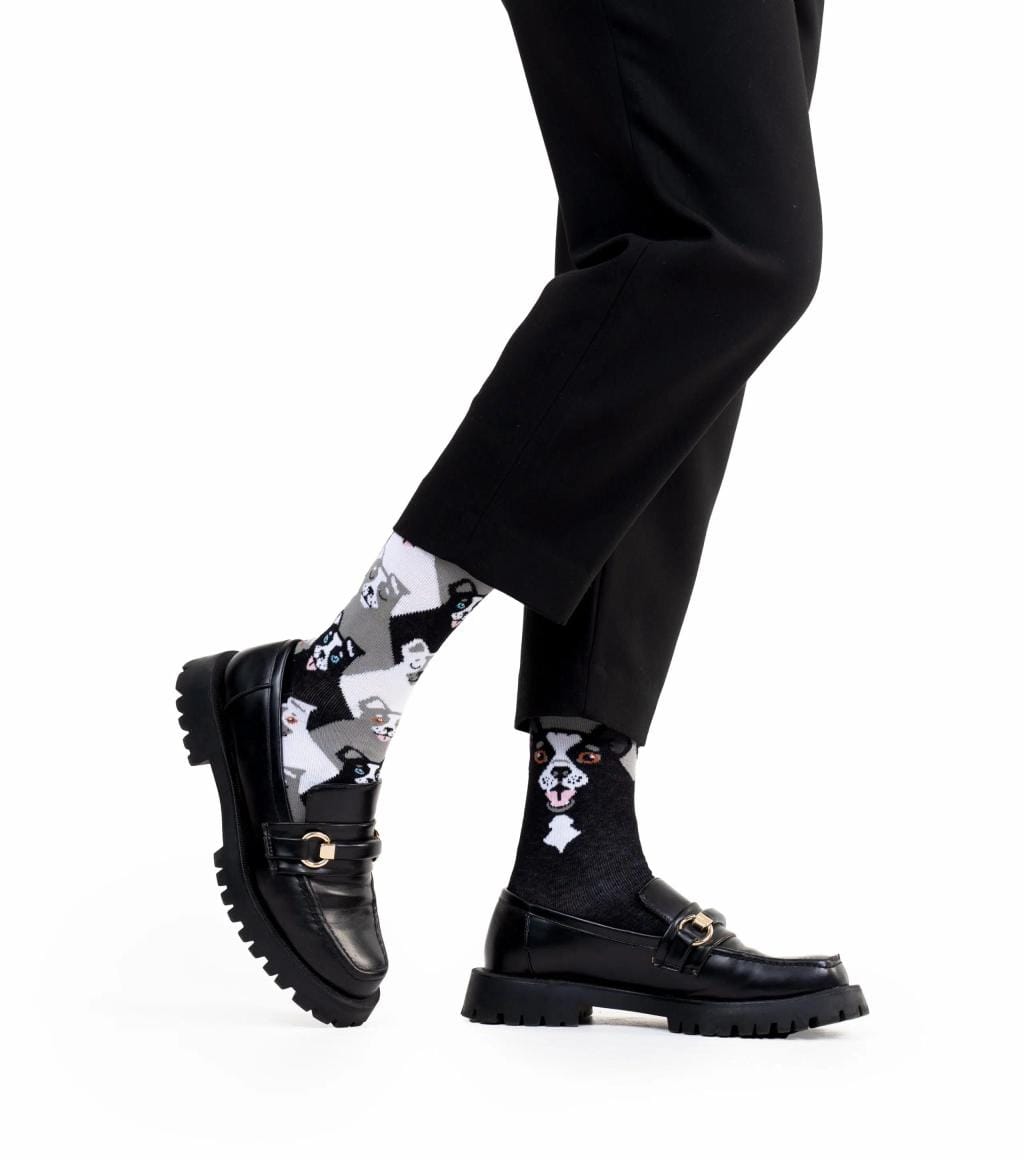 Many Mornings Mismatch Sokken – Black Dog – Honden sokken – Maat 43-46 – Origineel en comfortabel - Afbeelding 3