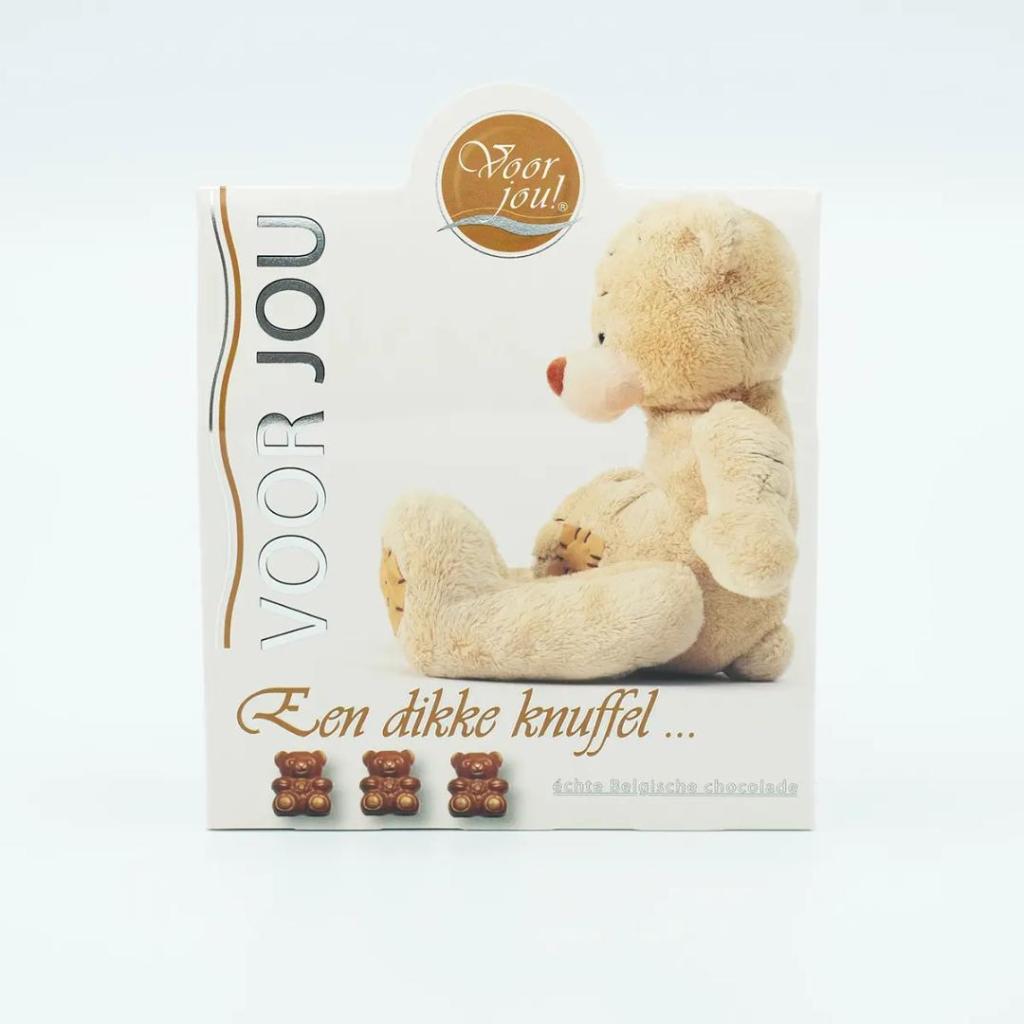 Chocolade Beertjes “Voor Jou Dikke Knuffel” – Belgische chocolade bonbons 100g - Afbeelding 2