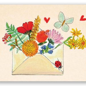 Postkaart Bloemen in Envelop – ZintenZ duurzame ansichtkaart met veldbloemen (10 x 15 cm)