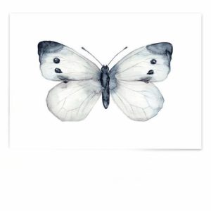 Ansichtkaart Vlinder – Elegante aquarelillustratie van Maluu