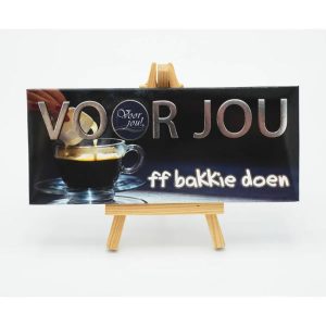 Wensreep ff bakkie doen – Fairtrade Belgische melkchocolade cadeaureep