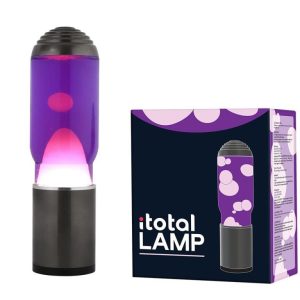 Lavalamp Aroma Diffuser – 35 cm lavalamp met witte lava en paars glas (I Total)