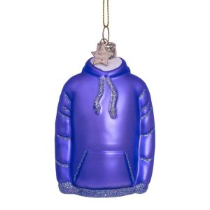 Kerstbal Hoodie Mat-paars