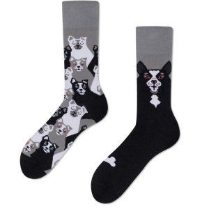 Many Mornings Mismatch Sokken – Black Dog – Honden sokken – Maat 43-46 – Origineel en comfortabel