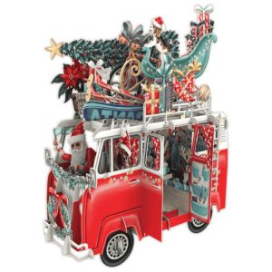 3D Wenskaart Christmas Camper – Laser cut kerstkaart met envelop