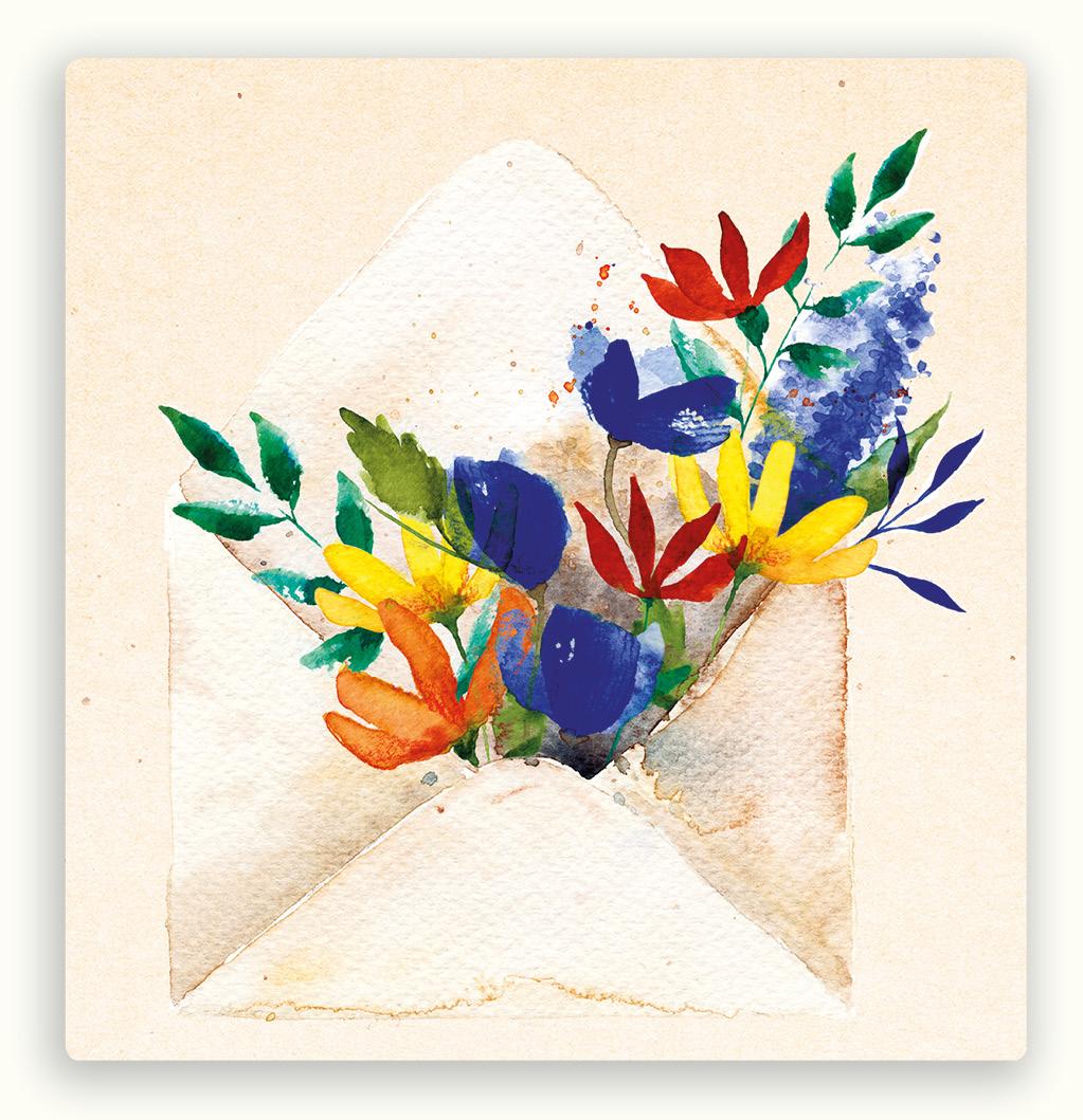 Zintenz Kaart – Envelop met Bloemen | 13,5 x 13,5 cm