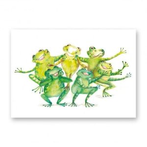 Dubbele kaart Funny Frogs