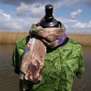 Sjaal zijde met vilt
