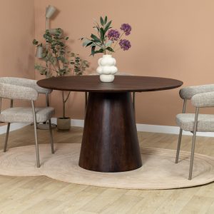 Eettafel Lin espresso | Rond | 130cm