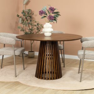 Eettafel Linea bruin | Rond | 130cm