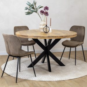 Eettafel Navi Naturel | 130cm | Rond | Matrixpoot