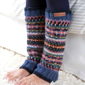 Iona wollen beenwarmers – Denim