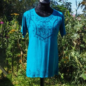 Gringo blouse met korte mouw  blauw