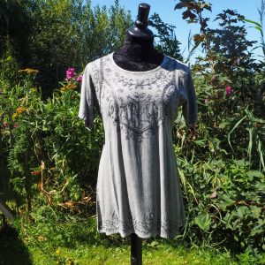 Gringo blouse met korte mouw grijs