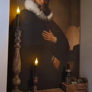 Gewaxte Sobere Kaars op Batterij